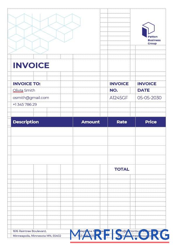 Printable Business Advisor Invoice Template